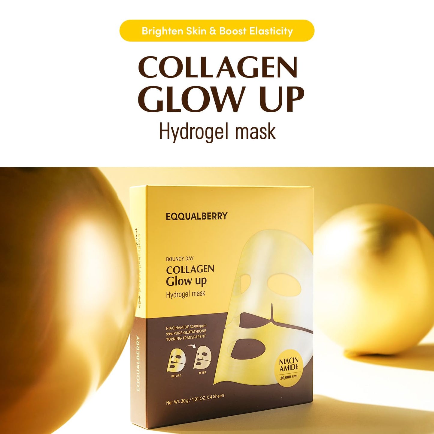EQQUALBERRY - Collagen Glow up Hydrogel Mask Set