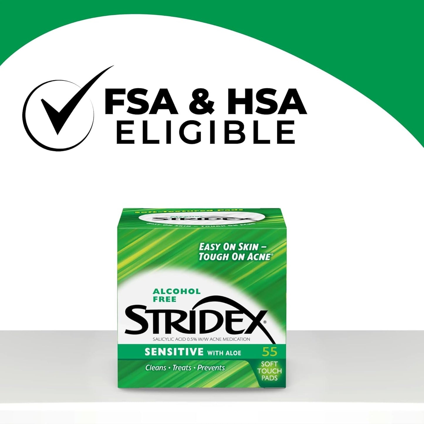 STRIDEX Sensitive with Aloe Salicylic Acid 0.5% Soft Touch Pads
