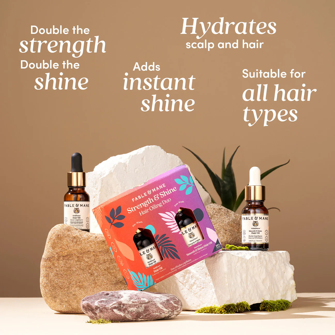 Fable&Mane Strength & Shine Hair Oiling Duo