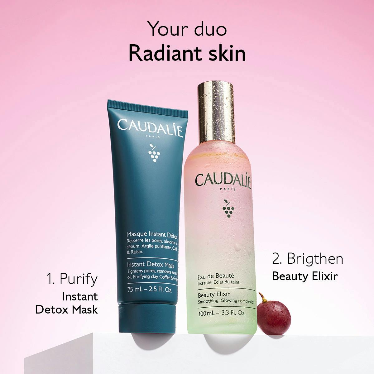 Caudalie Beauty Elixir Prep, Set Makeup, Glow Face Mist