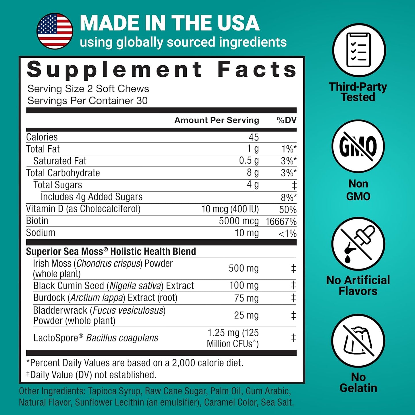 Force Factor Sea Moss Chews a Daily Wellness & Antioxidant Support