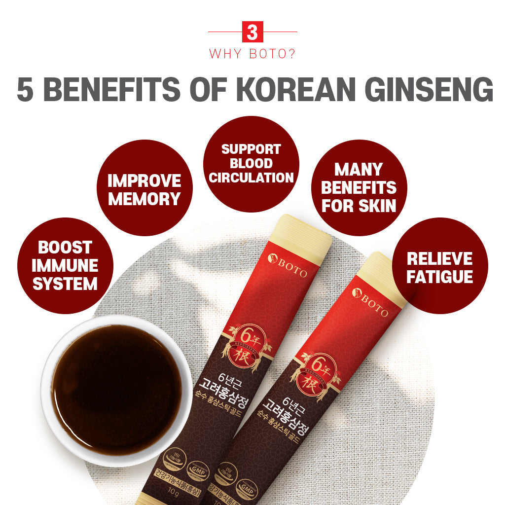 BOTO Korean Red Ginseng Extract Pure Stick Gold