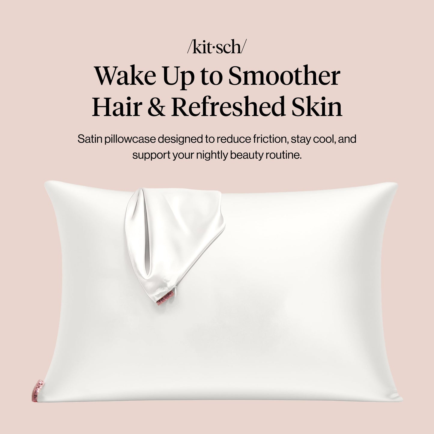 Kitsch Satin Pillowcase in Cherry Print