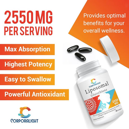 Corporalight Liposomal Glutathione 2550 Mg 60 Softgels