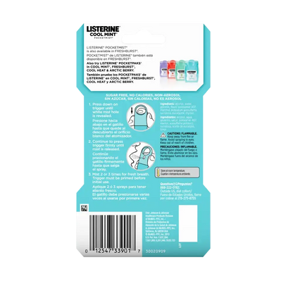 Listerine Pocketmist Cool Mint Oral Care Mist