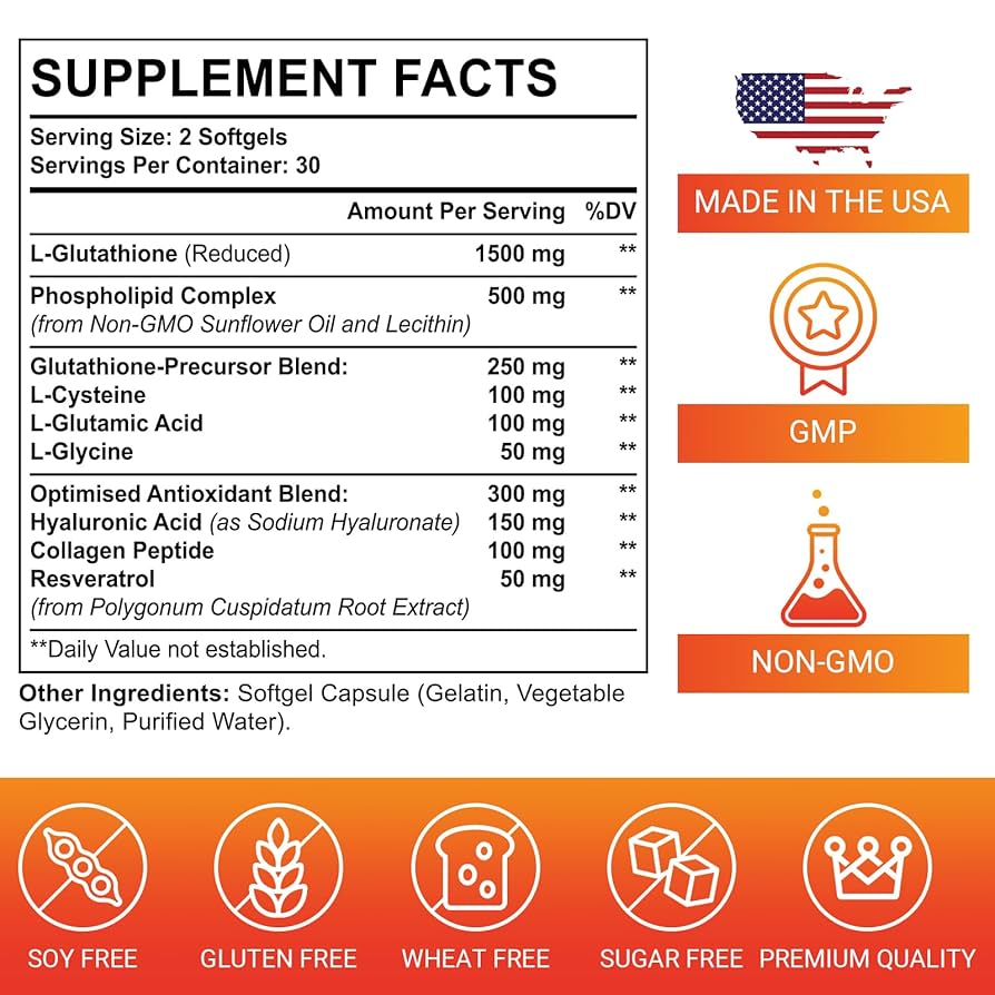 Corporalight Liposomal Glutathione 2550 Mg 60 Softgels