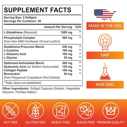Corporalight Liposomal Glutathione 2550 Mg 60 Softgels