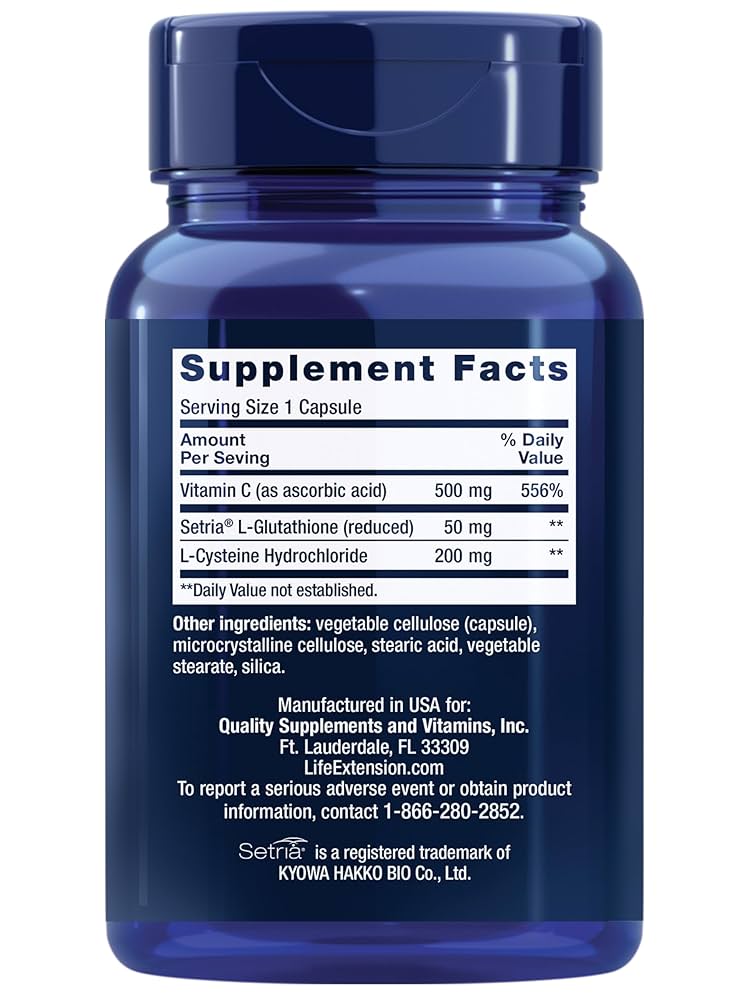 Life Extension Glutathione, Cysteine & C, 100 tabs