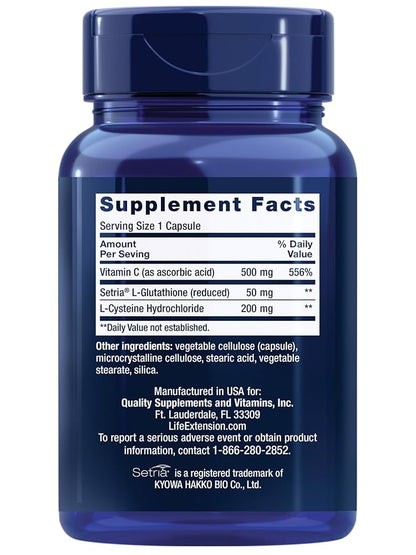Life Extension Glutathione, Cysteine & C, 100 tabs