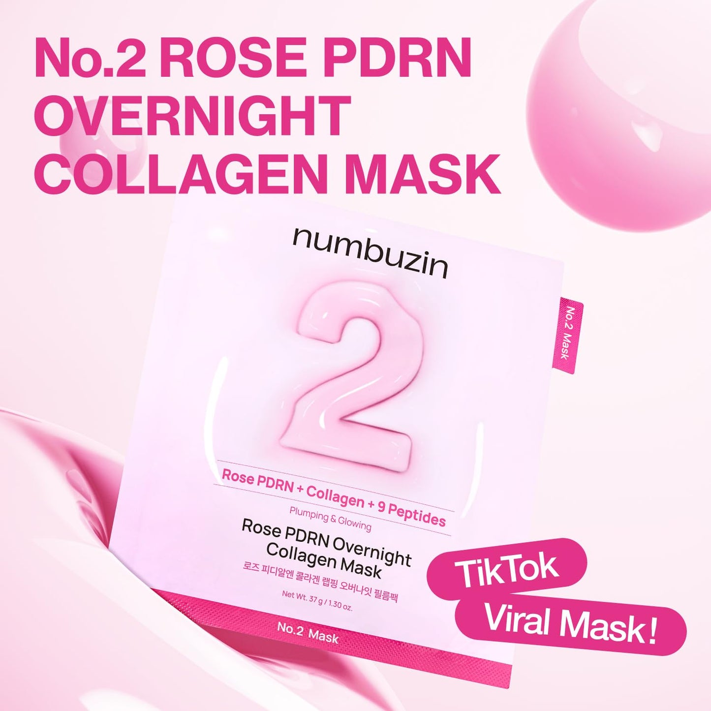 numbuzin No.2 Rose PDRN Overnight Collagen Mask
