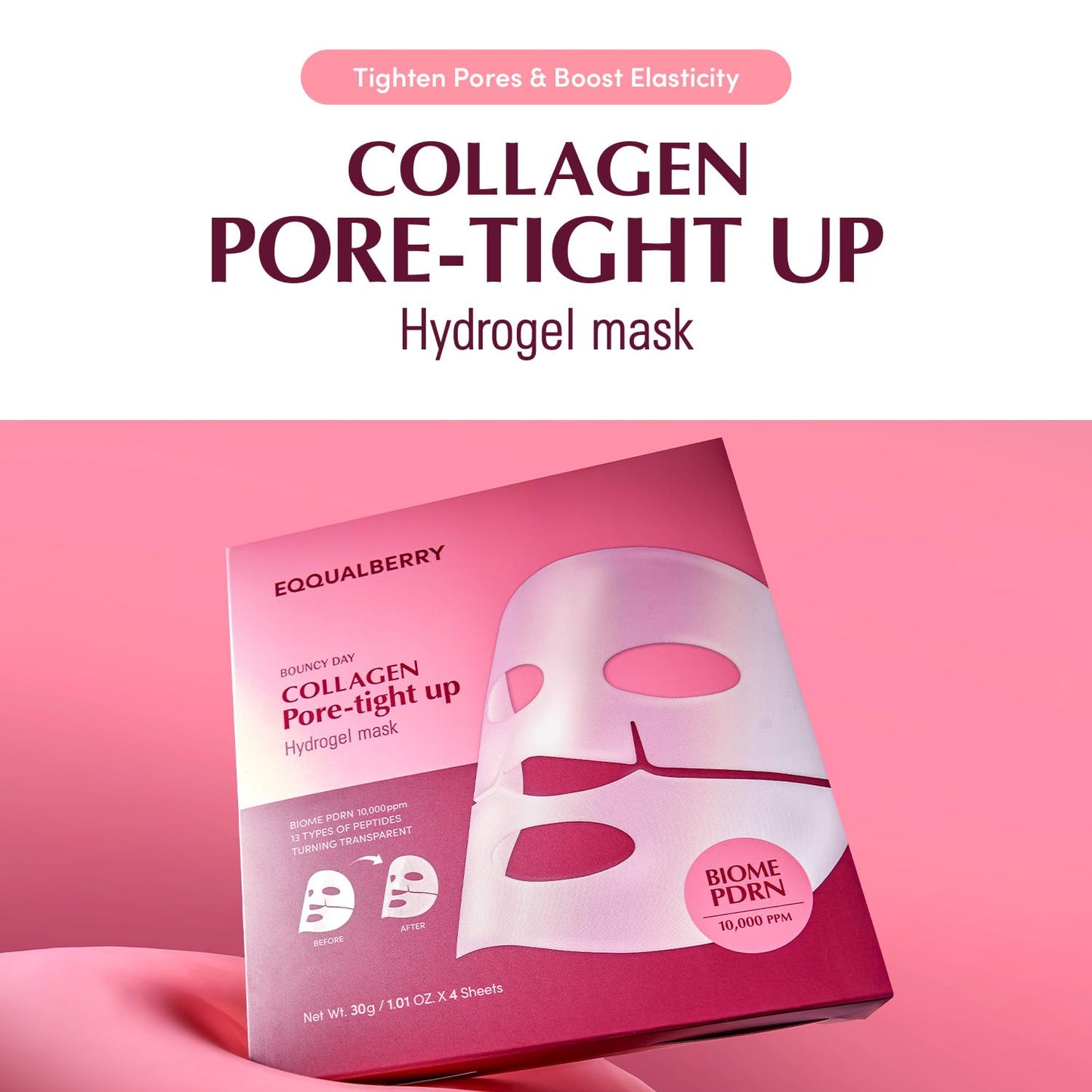 EQQUALBERRY - Collagen Pore-tight up Hydrogel Mask Set