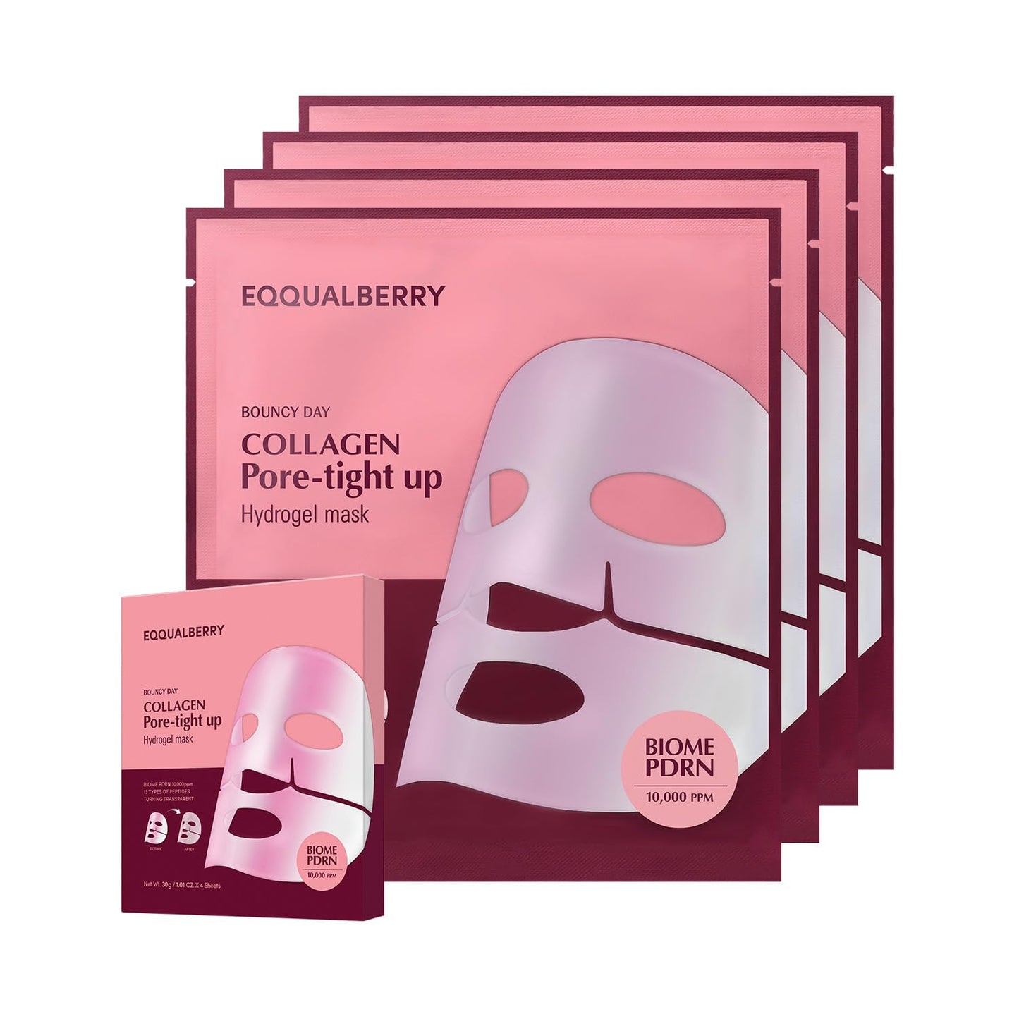 EQQUALBERRY - Collagen Pore-tight up Hydrogel Mask Set