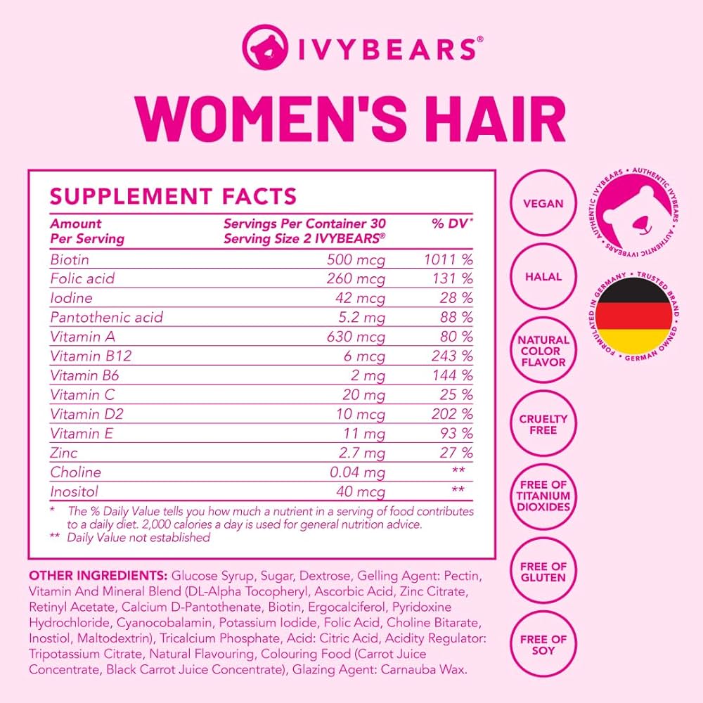 IvyBears Professional Women’s Hair Vitamin Gummies