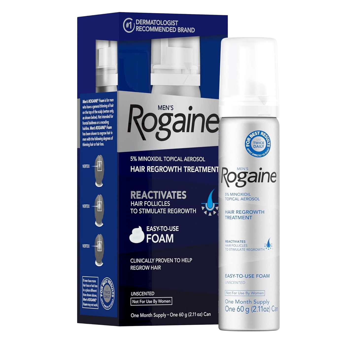 Men’s Rogaine 5% Minoxidil for Men Foam - 1 Month Supply