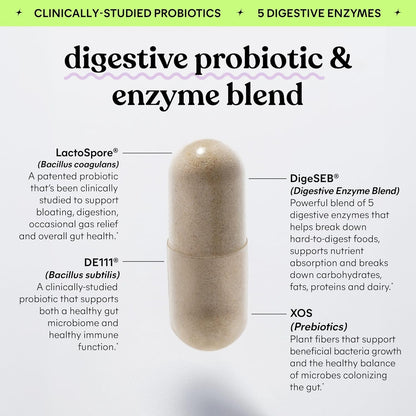 Lemme Debloat Prebiotic, Probiotic & Digestive Enzyme Capsules