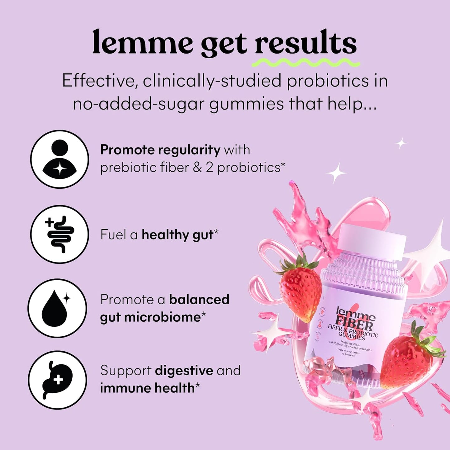 Lemme Fiber & Probiotic Gummies for Adults