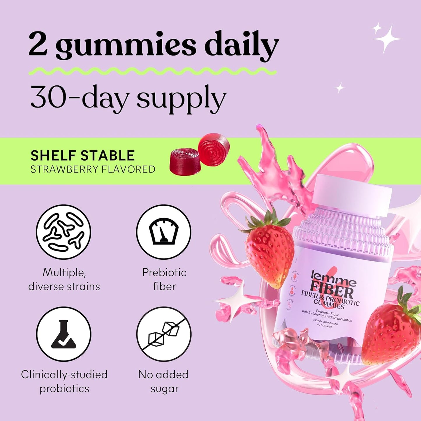 Lemme Fiber & Probiotic Gummies for Adults