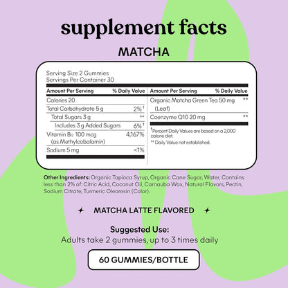 Lemme Matcha Superfood Energy Gummies