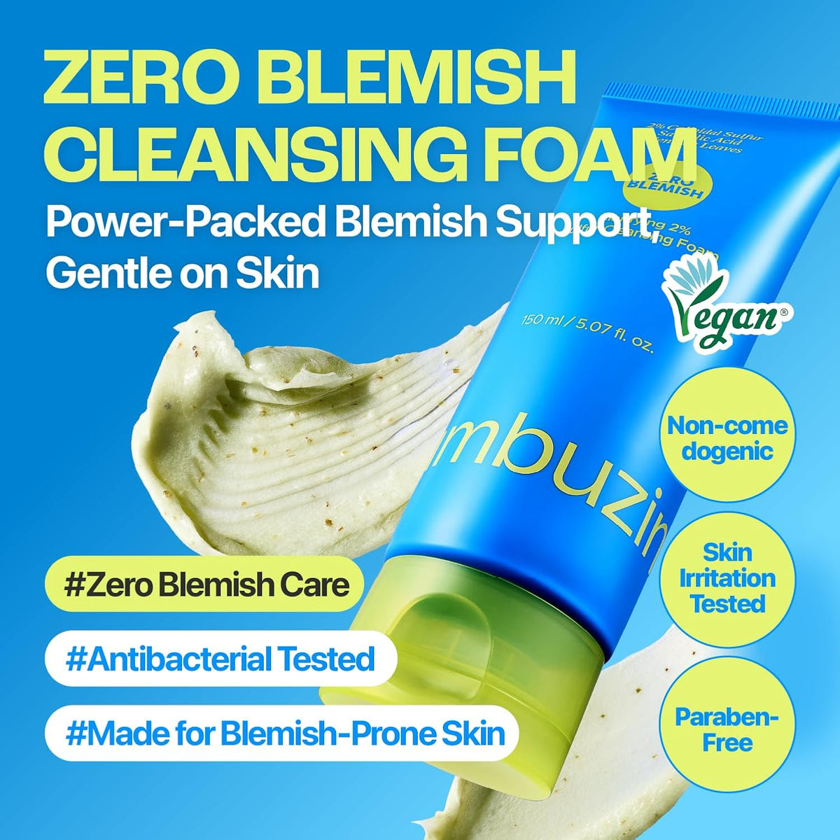 numbuzin Zero Blemish Clarifying 2% Sulfur Cleansing Foam