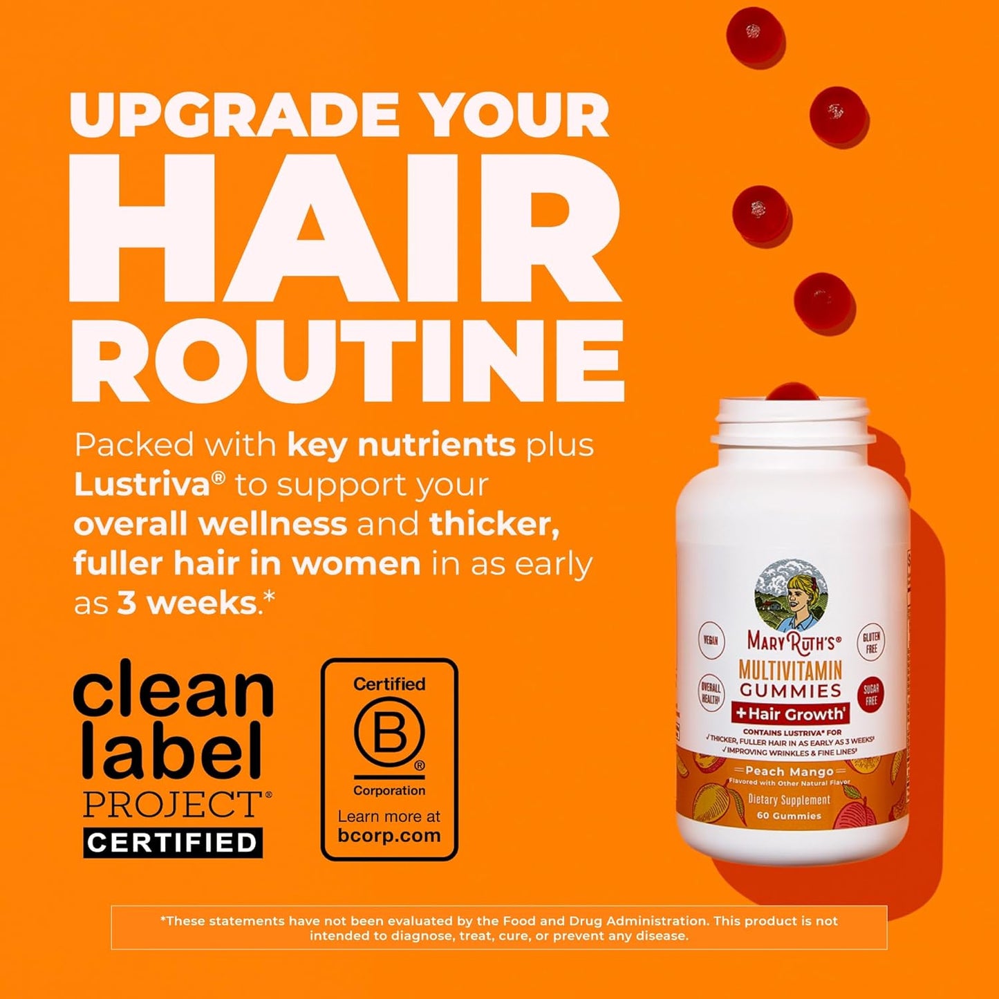 MaryRuth's Multivitamin + Hair Growth Gummies