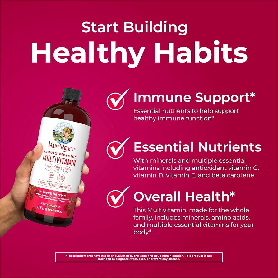 Mary Ruth’s Organics Liquid Morning Multivitamin for Women, Men & Kids