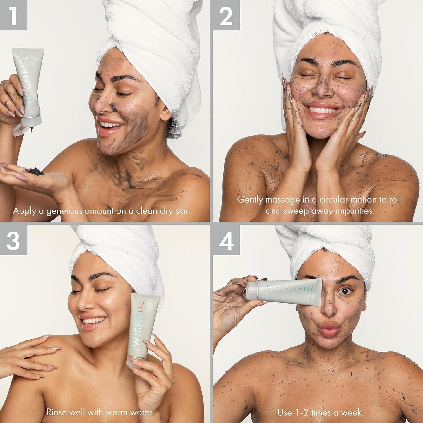 Huda Beauty Wishful Yo Detox Charcoal Face & Body Enzyme Scrub