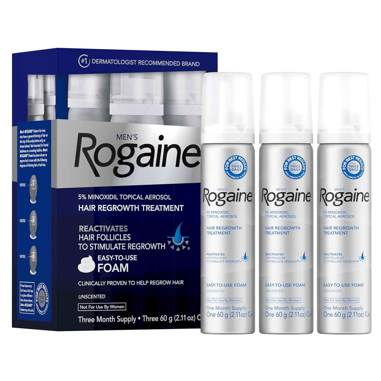 Men’s Rogaine 5% Minoxidil for Men Foam - 3 Months Supp