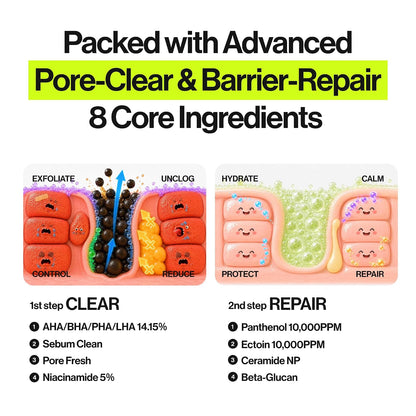 UNLEASHIA Two Step Zero Pore Overnight Bubble Mask