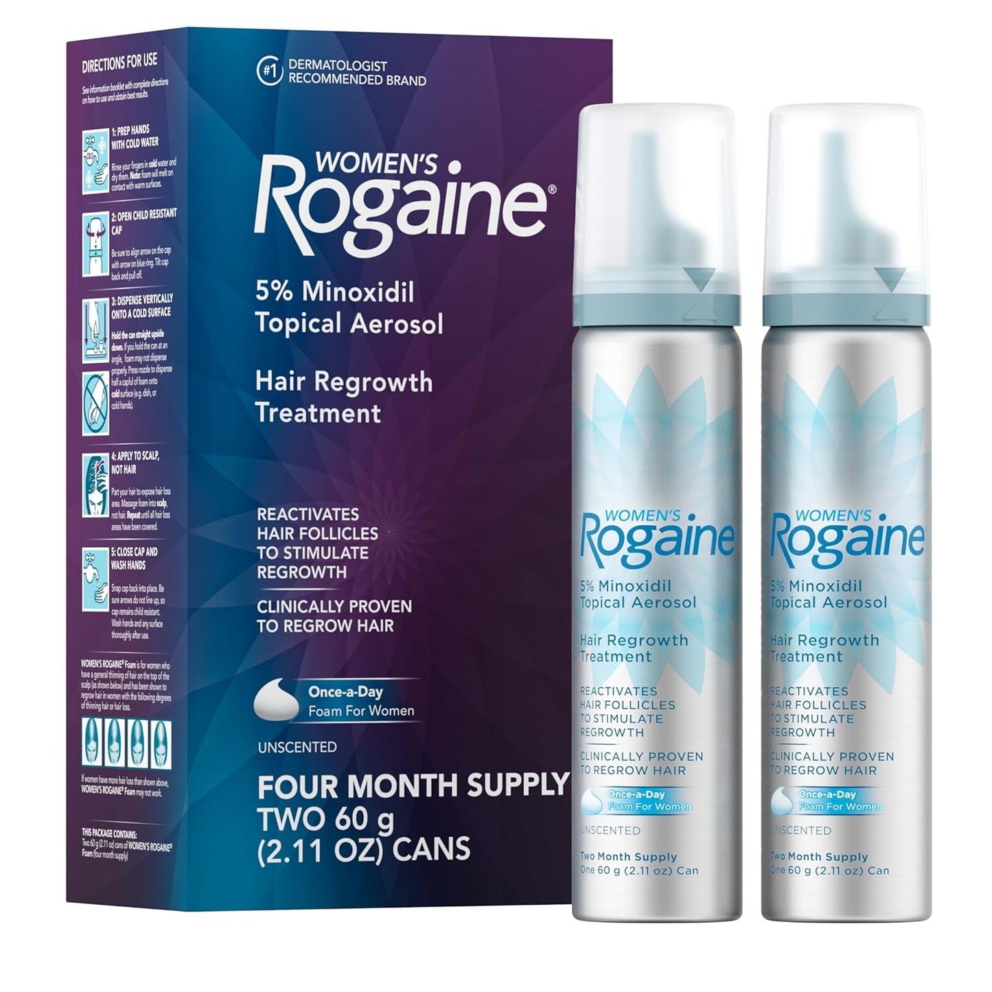 Rogaine for Women 5% Minoxidil Foam - 4 Months Supply