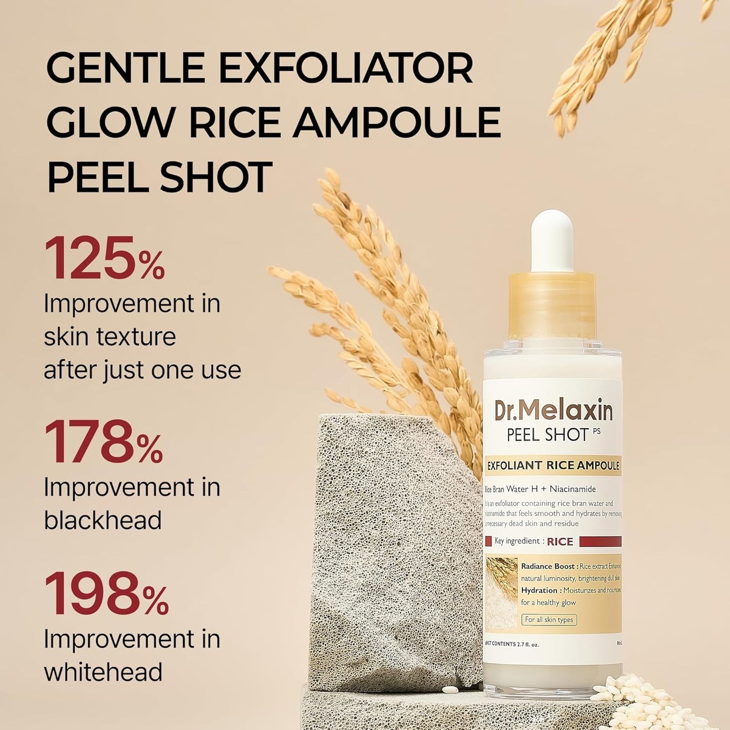 Dr.Melaxin Peel Shot Exfoliant White Rice Ampoule