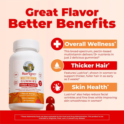 MaryRuth's Multivitamin + Hair Growth Gummies