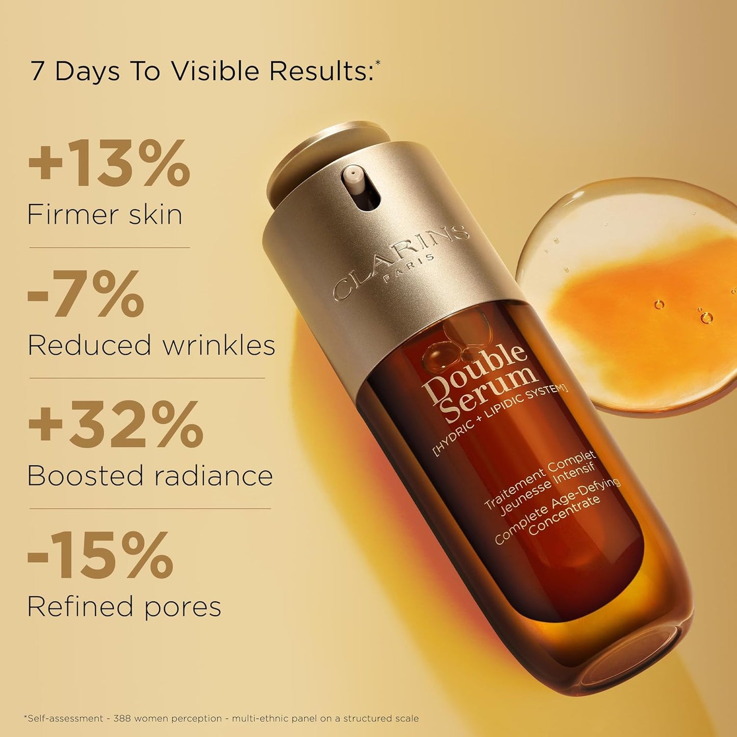 Clarins DOUBLE SERUM To Firm, Boost Radiance & Refine Pores