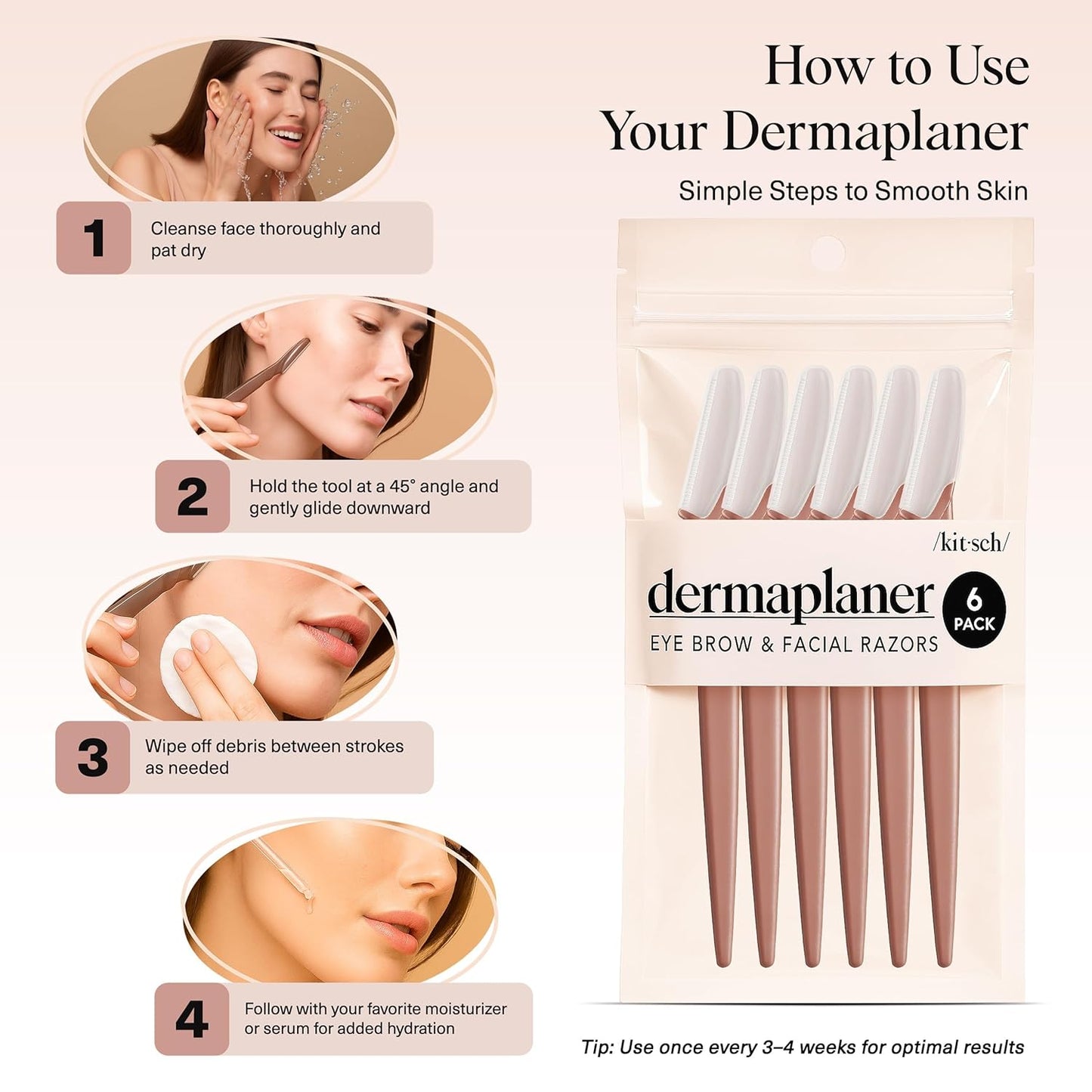 Kitsch Dermaplane Razor for Women Face