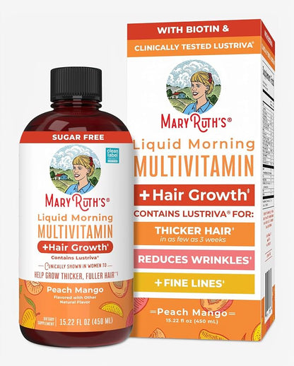 Mary Ruth’s Organics Liquid Multivitamin + Hair Growth (Peach Mango)