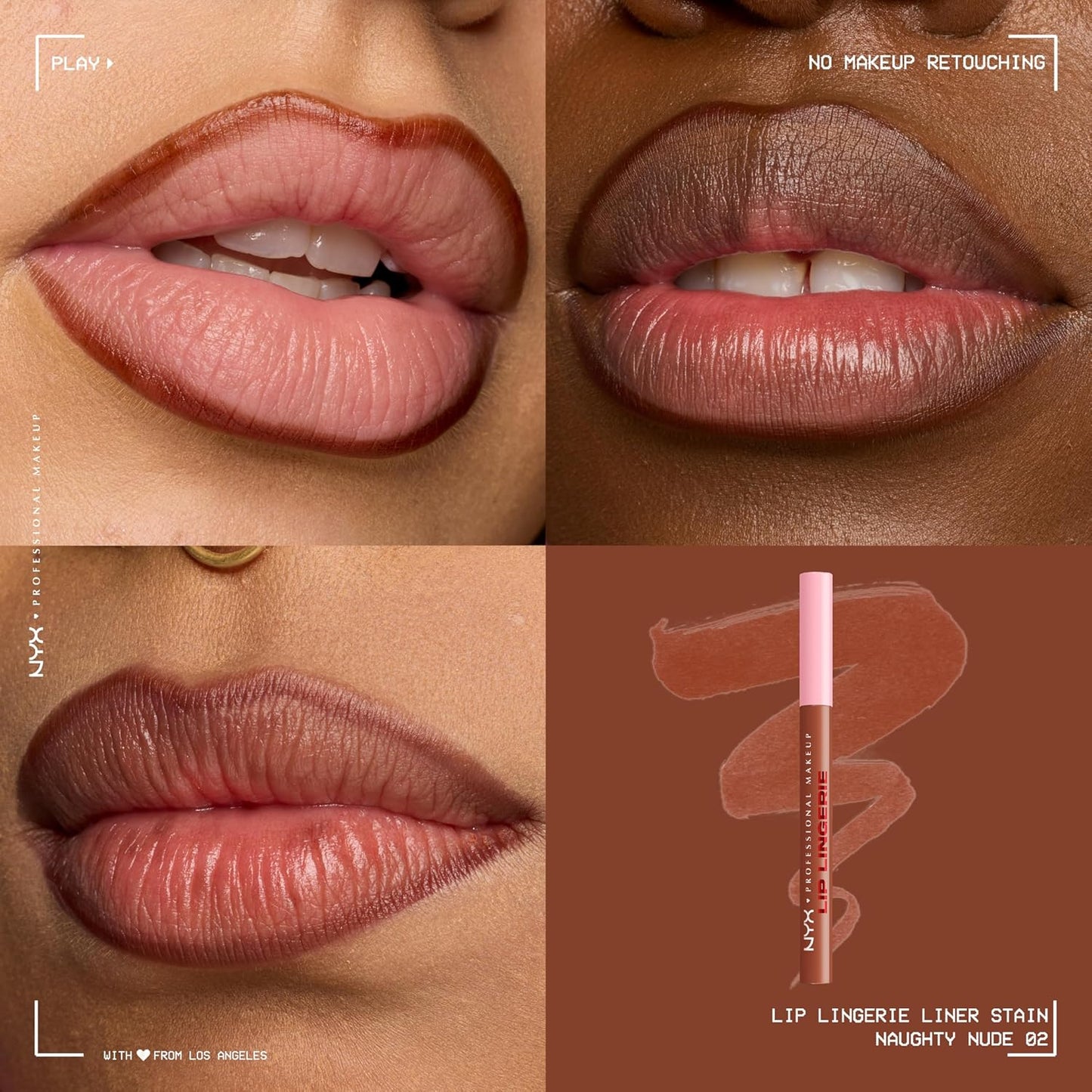 NYX PROFESSIONAL MAKEUP Lip Lingerie Liner Stain, Seamless Make Up with All-Day Color, Waterproof Lip Stain Finish