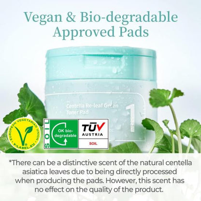 numbuzin No.1 Centella Re-leaf Green Toner Pad