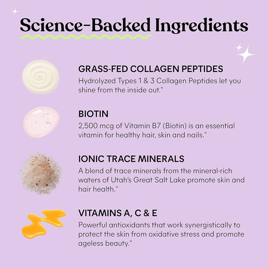 Lemme Glow Collagen Gummies for Thick Hair, Strong Nails & Healthy Skin