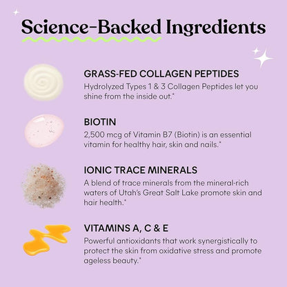 Lemme Glow Collagen Gummies for Thick Hair, Strong Nails & Healthy Skin