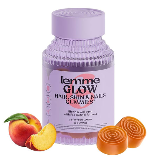 Lemme Glow Collagen Gummies for Thick Hair, Strong Nails & Healthy Skin
