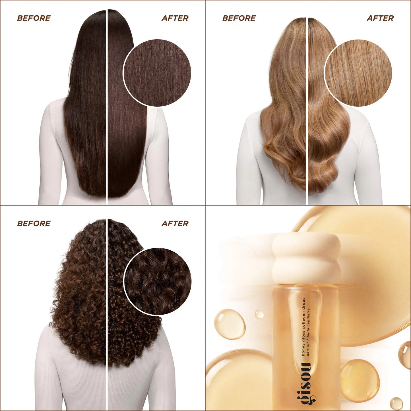 Gisou Honey Gloss Collagen Drops Hair Oil