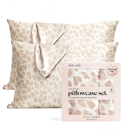 Kitsch Satin Pillowcase Leopard Print