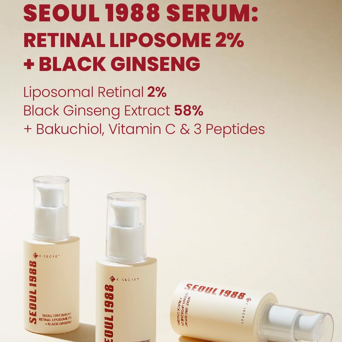 KSECRET - SEOUL 1988 Serum : Retinal Liposome 2% + Black Ginseng