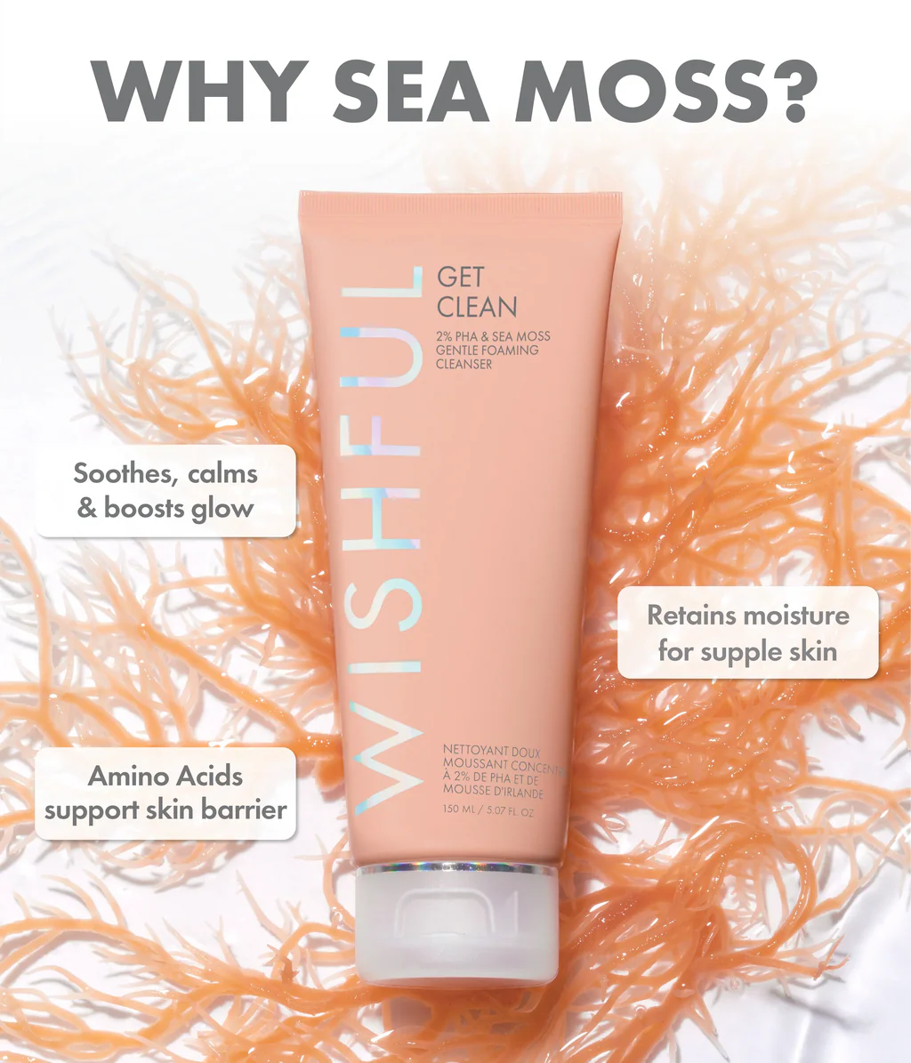 Huda Beauty Get Clean 2% PHA & Sea Moss Gentle Foaming Cleanser