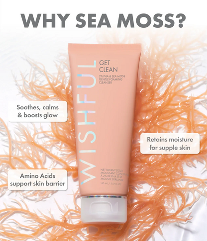 Huda Beauty Get Clean 2% PHA & Sea Moss Gentle Foaming Cleanser