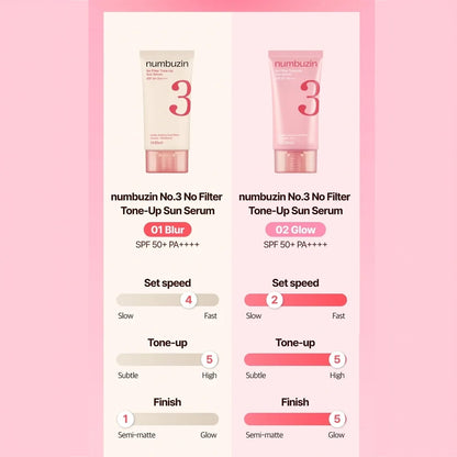 numbuzin No.3 No Filter Tone-Up Sun Serum
